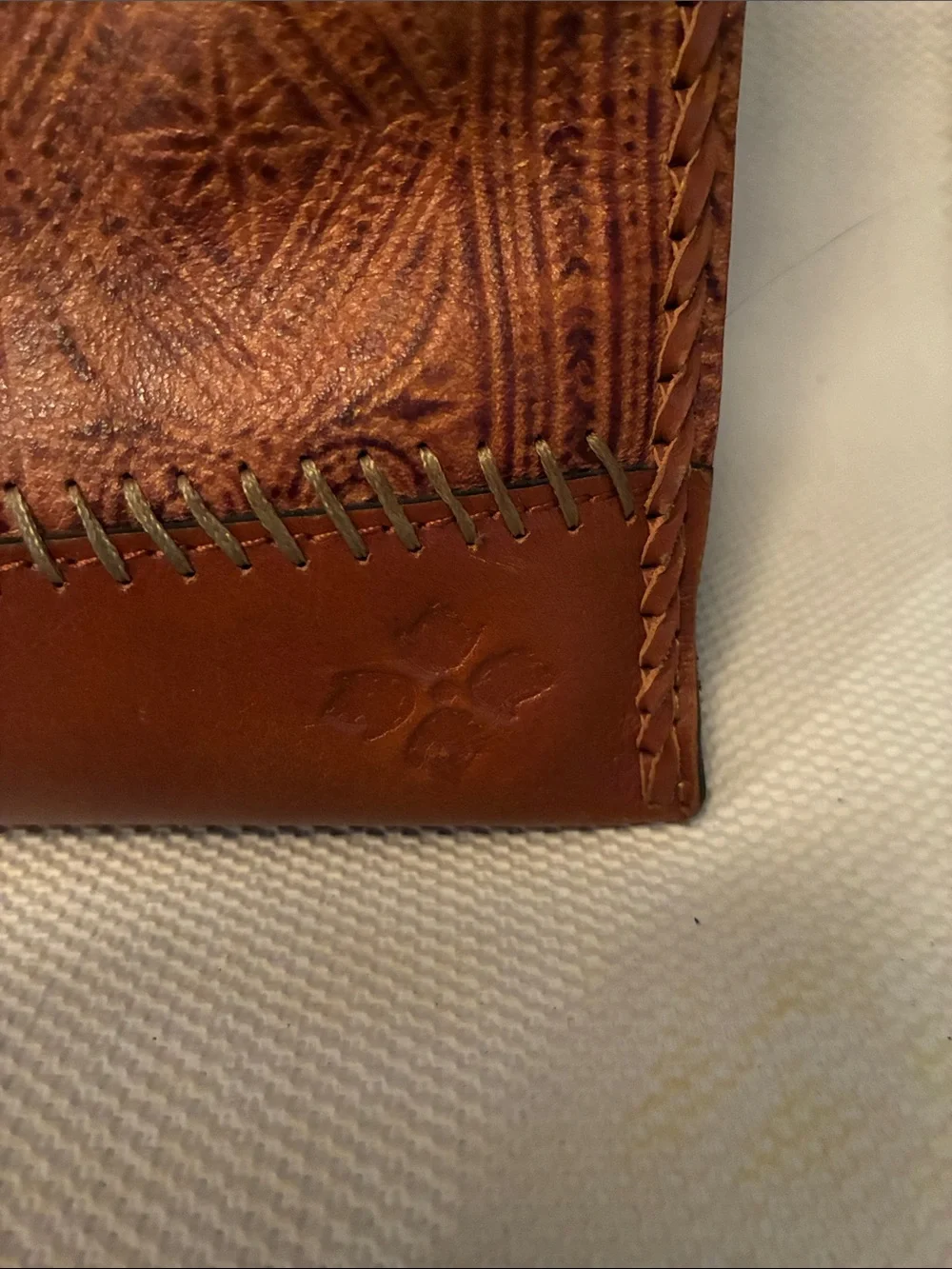 Patricia Nash cognac Embossed LeatherTassel Tote Excellent pre-loved condition